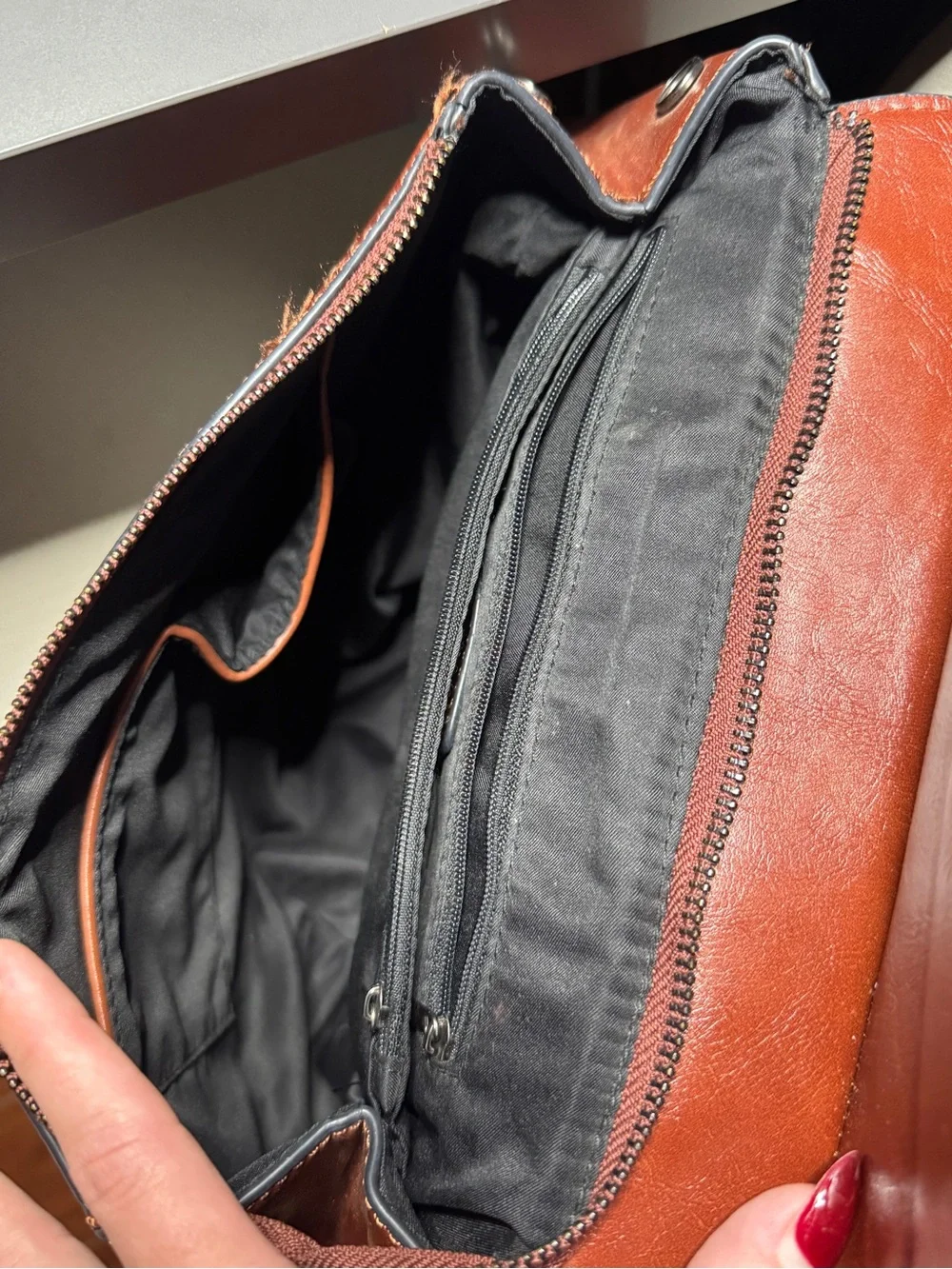 Classic Brown faux Leather Backpack